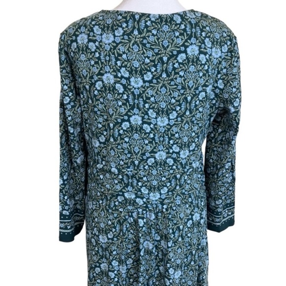 Lands' End Front Twist V-Neck Fit & Flare Knee Length Floral Dress Modal NWT - Picture 9 of 16